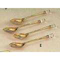 Gold Plated Spoon W/ Austrian Crystal Accent - 4 Piece Set
